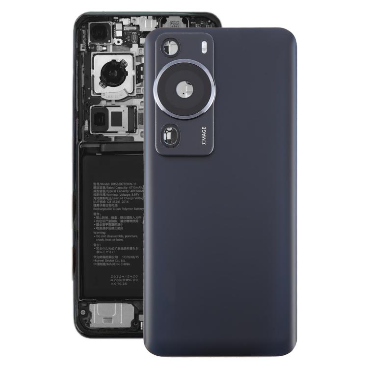 For Huawei P60 Pro Battery Back Cover with Camera Lens Cover(Black) - Back Cover by buy2fix | Online Shopping UK | buy2fix