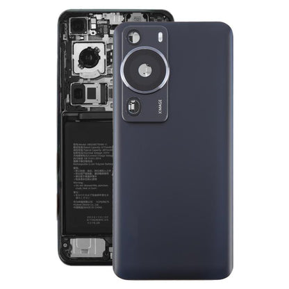 For Huawei P60 Pro Battery Back Cover with Camera Lens Cover(Black) - Back Cover by buy2fix | Online Shopping UK | buy2fix
