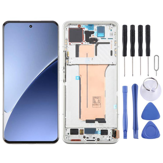 For Xiaomi 15 Pro AMOLED Original LCD Screen Digitizer Full Assembly with Frame (White) - LCD Screen by buy2fix | Online Shopping UK | buy2fix