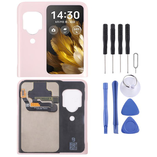 For OPPO Find N3 Flip Original LCD Secondary Screen with Digitizer Full Assembly (Pink) - LCD Screen by buy2fix | Online Shopping UK | buy2fix