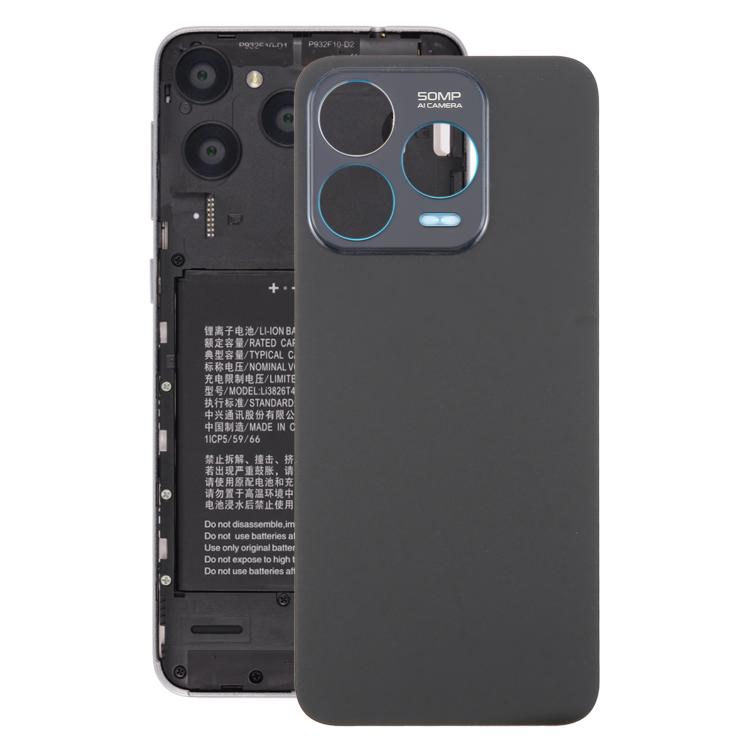 For ZTE Blade V70 Design Glass Battery Back Cover with Adhesive(Black) - For ZTE by buy2fix | Online Shopping UK | buy2fix