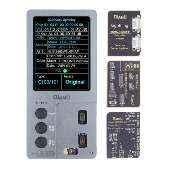 For iPhone 6 - 14 Pro Max 3 in 1 Qianli iCopy Plus 2.2 Repair Detection Programmer Set
