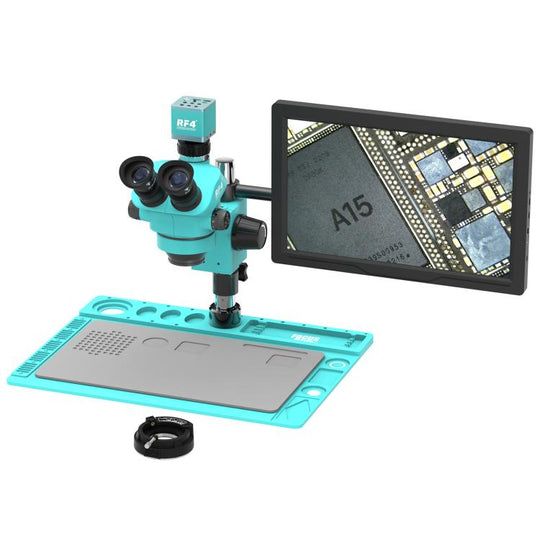 RF4 RF7050TVD2-4KC1-M156 7-50X Electronic Trinocular Microscope with 15.6-inch 4K Monitor & 4K Camera