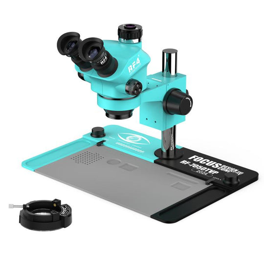 RF4 RF7050TVP 7-50X Synchronous Zoom Trinocular Stereo Microscope with Big Base