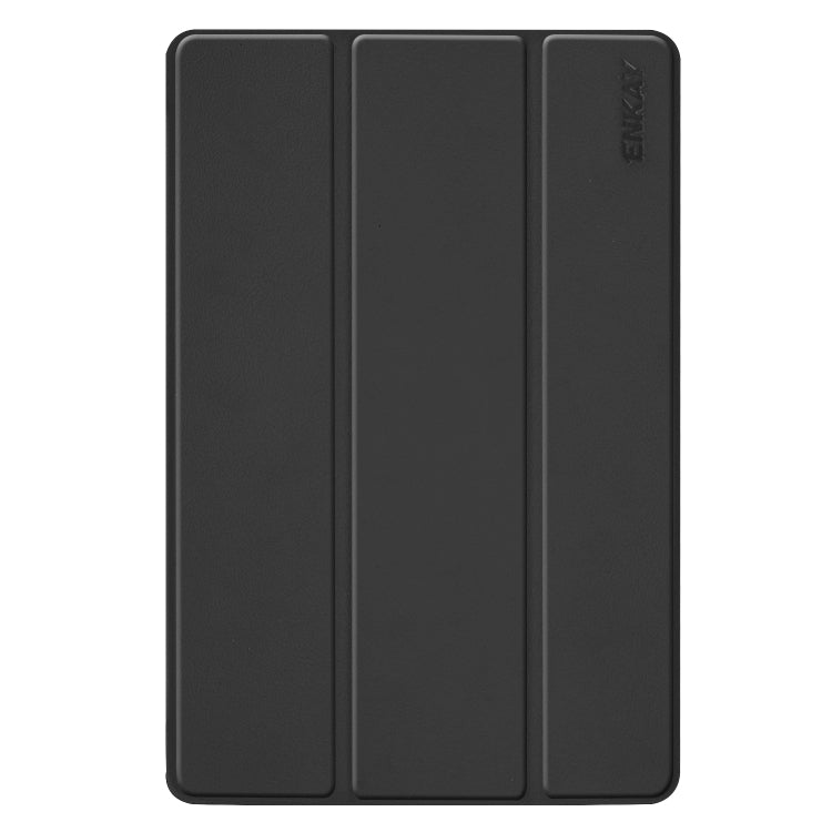 ENKAY High Quality PU Leather + Plastic Bottom Smart Case with Three-folding Holder for Samsung Galaxy Tab S5e 10.5 T720 / T725(Black) - Tab S5E 10.5 T720 / T725 by ENKAY | Online Shopping UK | buy2fix