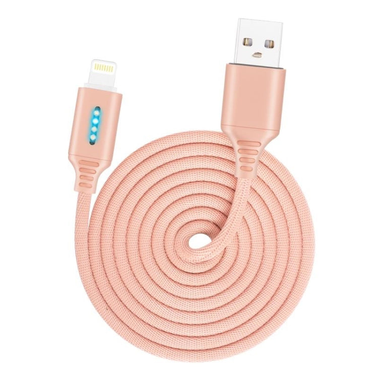 8 Pin Interface Zinc Alloy Marquee Luminous Intelligent Automatic Power off Charging Data Cable(rose gold) by buy2fix