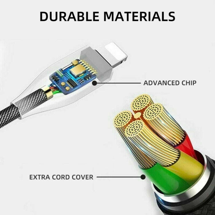 8 Pin Interface Zinc Alloy Marquee Luminous Intelligent Automatic Power off Charging Data Cable(rose gold) by buy2fix