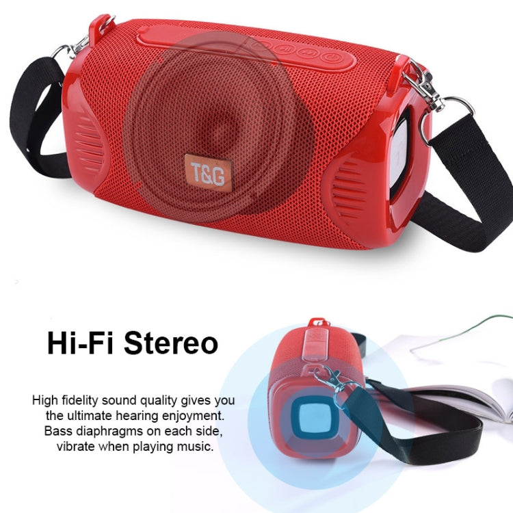 T&G TG532 10W Wireless Bluetooth Speaker Waterproof Portable Outdoor Mini Column Box Loudspeaker with FM Radio(Red) - Desktop Speaker by T&G | Online Shopping UK | buy2fix