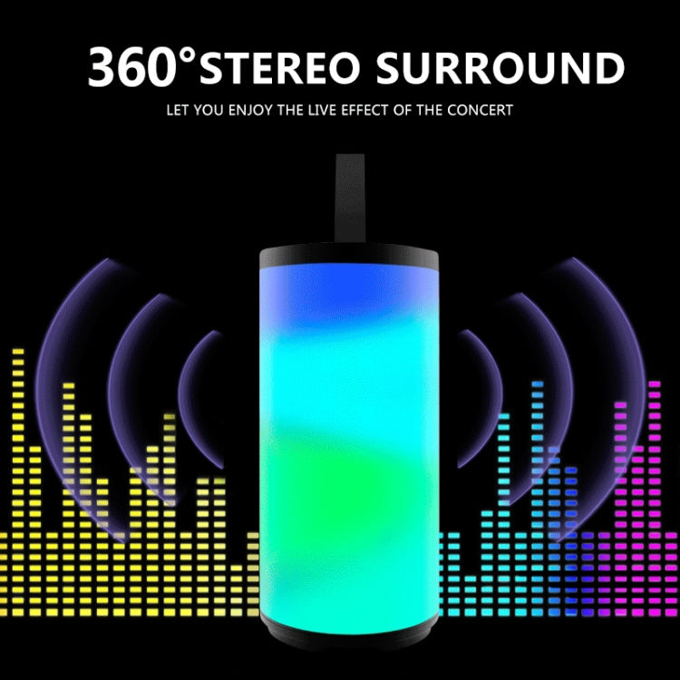 T&G TG169 LED Portable Bluetooth Speaker Outdoor Waterproof Subwoofer 3D Stereo Mini wireless Loudspeaker Support AUX FM TF card(Gray) - Desktop Speaker by T&G | Online Shopping UK | buy2fix