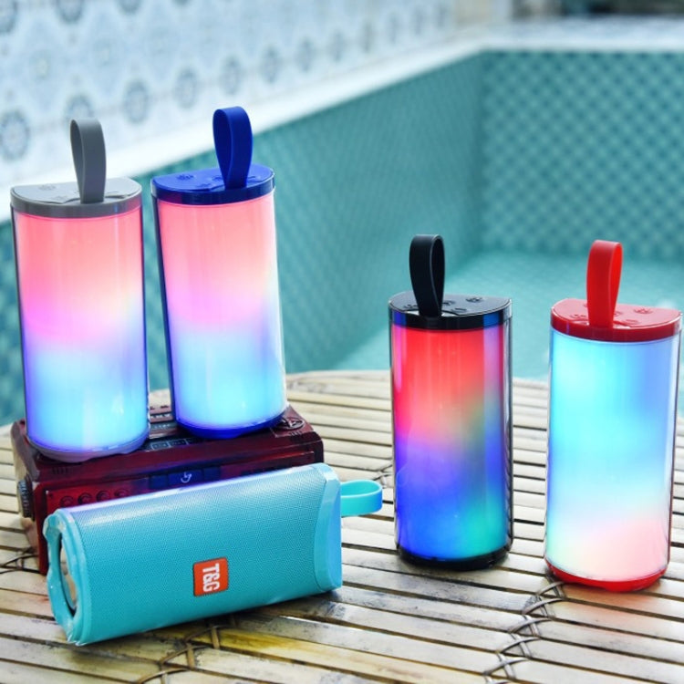 T&G TG169 LED Portable Bluetooth Speaker Outdoor Waterproof Subwoofer 3D Stereo Mini wireless Loudspeaker Support AUX FM TF card(Gray) - Desktop Speaker by T&G | Online Shopping UK | buy2fix
