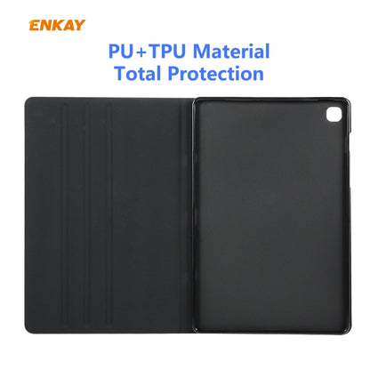 For Samsung Galaxy Tab S6 Lite P610 / P615 / Tab S6 Lite 2022 / P613 / P619 ENKAY Coarse Cloth Leather Smart Tablet Case(Grey) - Tab S6 Lite P610 / P615 by ENKAY | Online Shopping UK | buy2fix