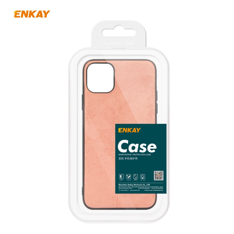 For iPhone 11 ENKAY ENK-PC028 Business Series Fabric Texture PU Leather + TPU Soft Slim Case(Blue) - iPhone 11 Cases by ENKAY | Online Shopping UK | buy2fix