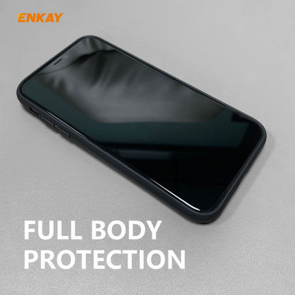 For iPhone 11 ENKAY ENK-PC028 Business Series Fabric Texture PU Leather + TPU Soft Slim Case(Blue) - iPhone 11 Cases by ENKAY | Online Shopping UK | buy2fix