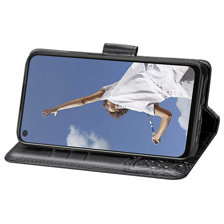 For OPPO A52/A72/A92 Butterfly Love Flower Embossed Horizontal Flip Leather Case with Bracket / Card Slot / Wallet / Lanyard(Black) by buy2fix