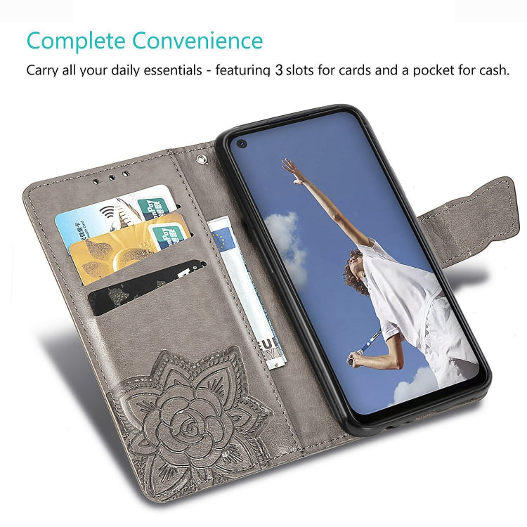 For OPPO A52/A72/A92 Butterfly Love Flower Embossed Horizontal Flip Leather Case with Bracket / Card Slot / Wallet / Lanyard(Black) by buy2fix