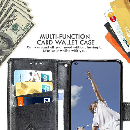 For OPPO A52/A72/A92 Butterfly Love Flower Embossed Horizontal Flip Leather Case with Bracket / Card Slot / Wallet / Lanyard(Black) by buy2fix