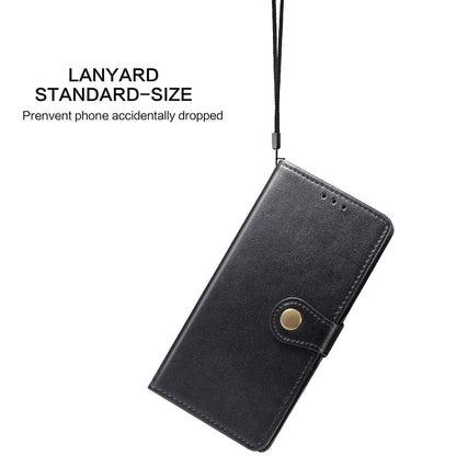 For OPPO A52/A72/A92 Retro Solid Color Leather Buckle Phone Case with Lanyard & Photo Frame & Card Slot & Wallet & Stand Function(Black) by buy2fix