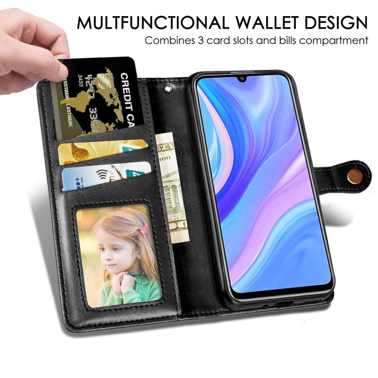 For OPPO A52/A72/A92 Retro Solid Color Leather Buckle Phone Case with Lanyard & Photo Frame & Card Slot & Wallet & Stand Function(Black) by buy2fix
