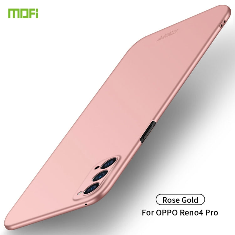 For OPPO Reno4 Pro MOFI Frosted PC Ultra-thin Hard Case(Rose Gold) by MOFI