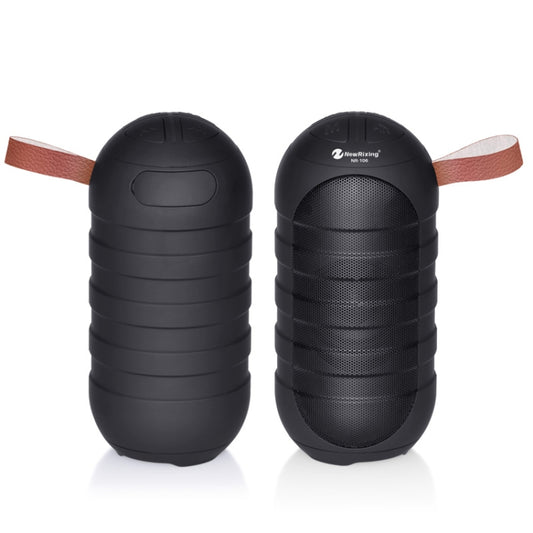 NewRixing NR-106 Mini Portable Stereo Bluetooth Speaker, Support Hands-free Calling & TF Card Slot & FM(Black) - Desktop Speaker by NewRixing | Online Shopping UK | buy2fix