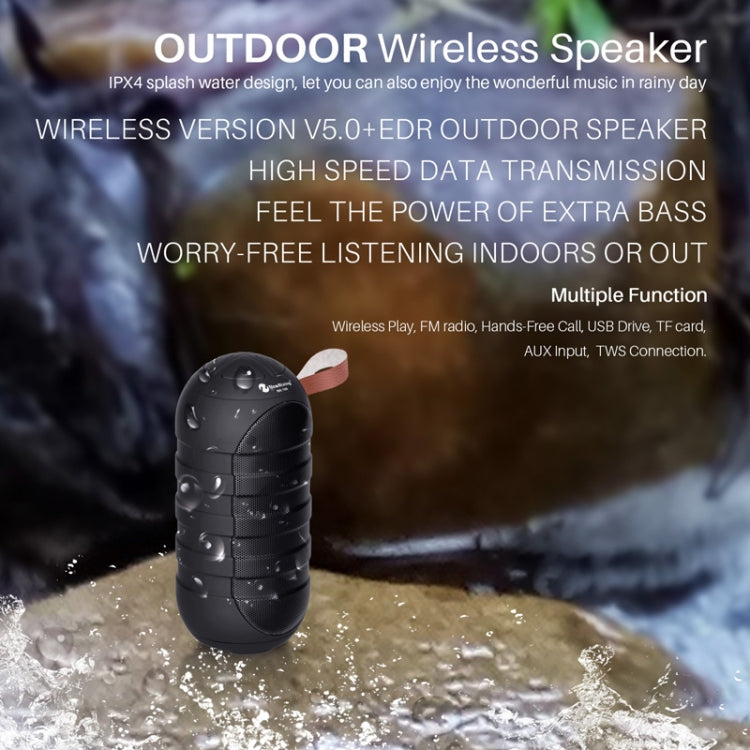 NewRixing NR-106 Mini Portable Stereo Bluetooth Speaker, Support Hands-free Calling & TF Card Slot & FM(Gray) - Desktop Speaker by NewRixing | Online Shopping UK | buy2fix