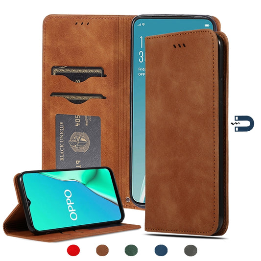 For OPPO Reno 2Z & Reno 2F Retro Skin Feel Business Magnetic Horizontal Flip Leather Case(Brown) by buy2fix