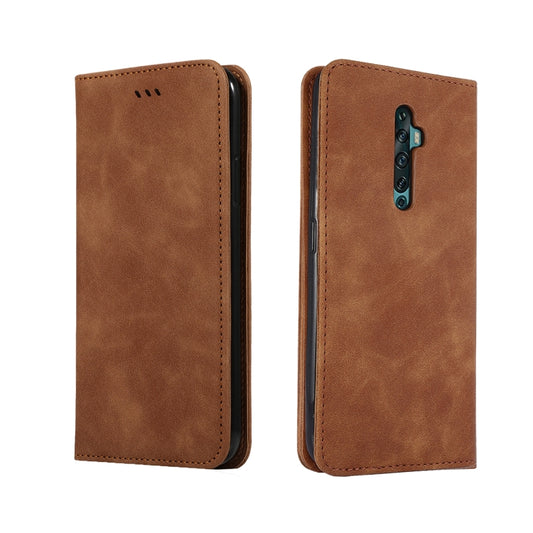 For OPPO Reno 2Z & Reno 2F Retro Skin Feel Business Magnetic Horizontal Flip Leather Case(Brown) by buy2fix