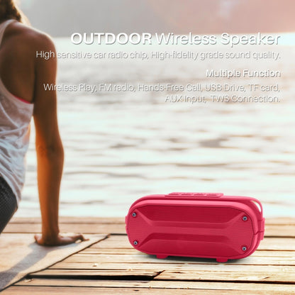 NewRixing NR-3023 Portable Stereo Wireless Bluetooth Speaker, Built-in Microphone, Support TF Card / FM(Red) - Desktop Speaker by NewRixing | Online Shopping UK | buy2fix