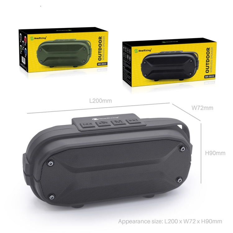 NewRixing NR-3023 Portable Stereo Wireless Bluetooth Speaker, Built-in Microphone, Support TF Card / FM(Black) - Desktop Speaker by NewRixing | Online Shopping UK | buy2fix