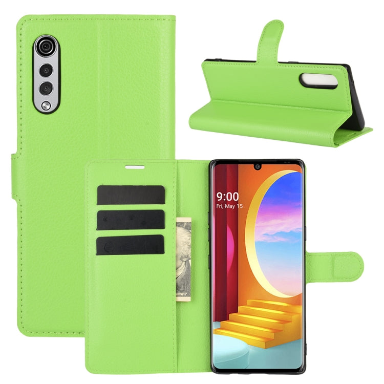 For LG Velvet Litchi Texture Horizontal Flip Protective Case with Holder & Card Slots & Wallet(Green) - LG Cases by buy2fix | Online Shopping UK | buy2fix