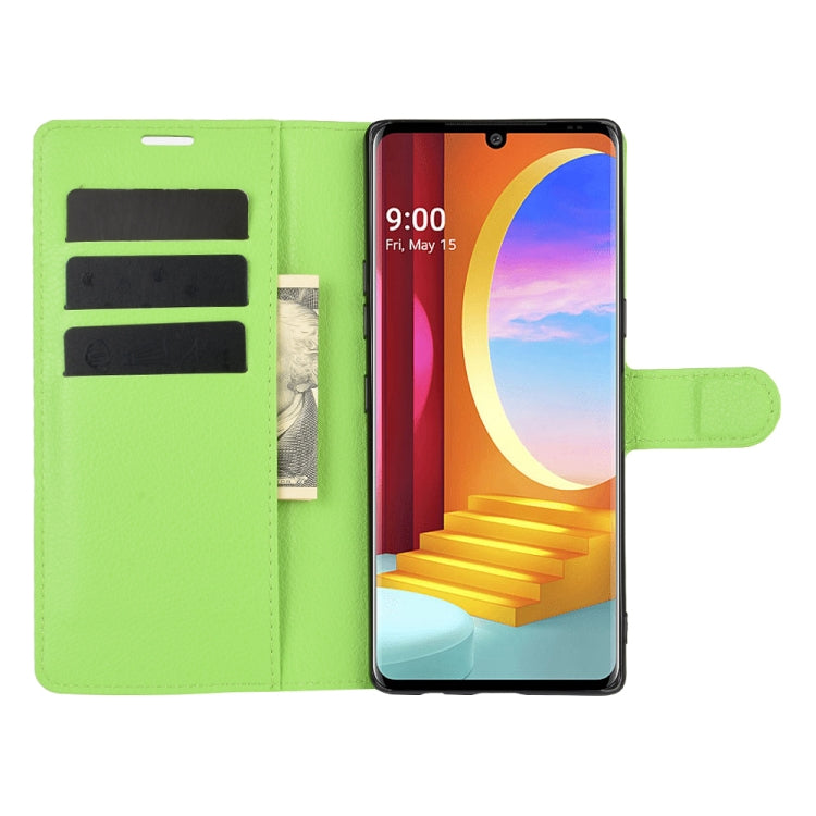 For LG Velvet Litchi Texture Horizontal Flip Protective Case with Holder & Card Slots & Wallet(Green) - LG Cases by buy2fix | Online Shopping UK | buy2fix
