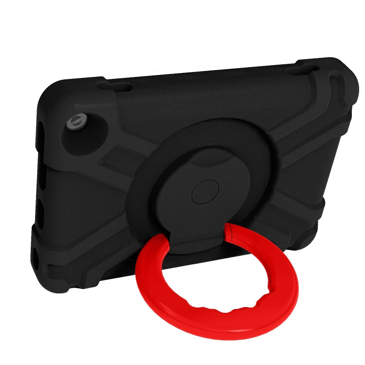 For Amazon Kindle Fire HD8 (2020) PC + Silicone Shockproof Combination Case with 360 Degree Rotating Holder & Handle(Black + Red) -  by buy2fix | Online Shopping UK | buy2fix