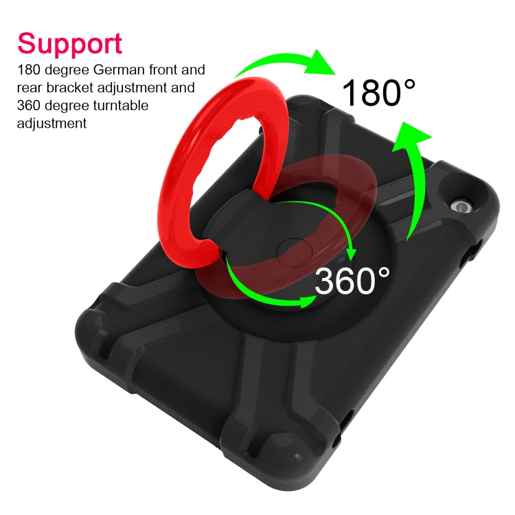 For Amazon Kindle Fire HD8 (2020) PC + Silicone Shockproof Combination Case with 360 Degree Rotating Holder & Handle(Black + Red) -  by buy2fix | Online Shopping UK | buy2fix