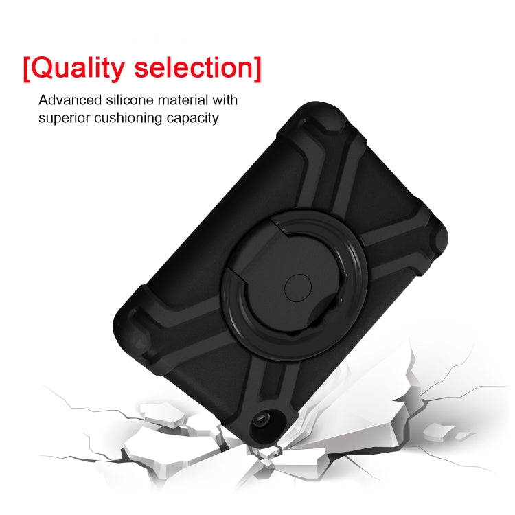 For Amazon Kindle Fire HD8 (2020) PC + Silicone Shockproof Combination Case with 360 Degree Rotating Holder & Handle(Black) -  by buy2fix | Online Shopping UK | buy2fix