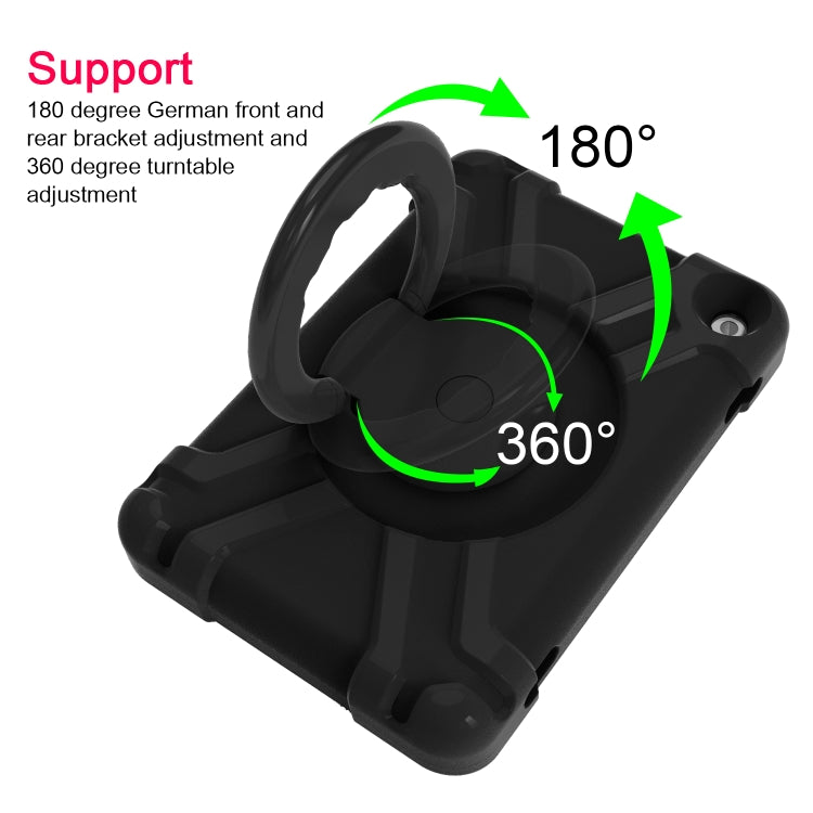 For Amazon Kindle Fire HD8 (2020) PC + Silicone Shockproof Combination Case with 360 Degree Rotating Holder & Handle(Black) -  by buy2fix | Online Shopping UK | buy2fix