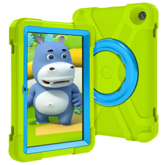 For Amazon Kindle Fire HD8 (2020) PC + Silicone Shockproof Combination Case with 360 Degree Rotating Holder & Handle(Glass Green + Blue) -  by buy2fix | Online Shopping UK | buy2fix