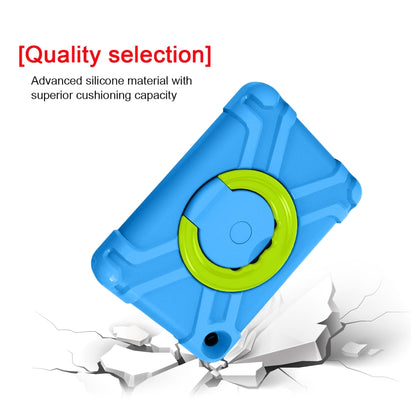 For Amazon Kindle Fire HD8 (2020) PC + Silicone Shockproof Combination Case with 360 Degree Rotating Holder & Handle(Blue + Grass Green) -  by buy2fix | Online Shopping UK | buy2fix
