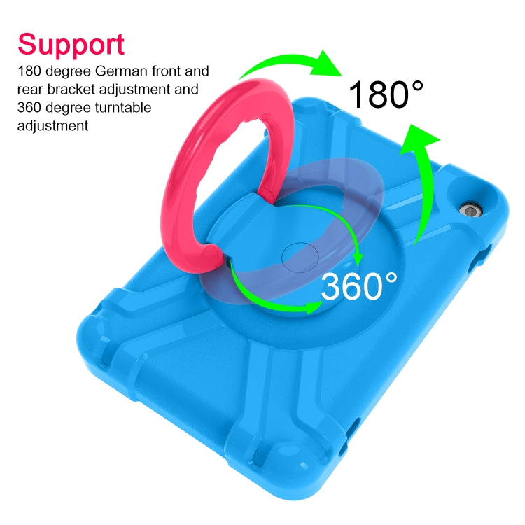 For Amazon Kindle Fire HD8 (2020) PC + Silicone Shockproof Combination Case with 360 Degree Rotating Holder & Handle(Blue + Rose Red) -  by buy2fix | Online Shopping UK | buy2fix