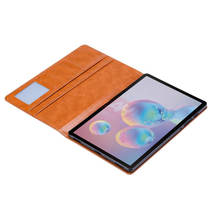 For Samsung Galaxy Tab S8 / Galaxy Tab S7 / T870 / T875 Knead Skin Texture Horizontal Flip Leather Case with Photo Frame & Holder & Card Slots & Wallet(Brown) by buy2fix