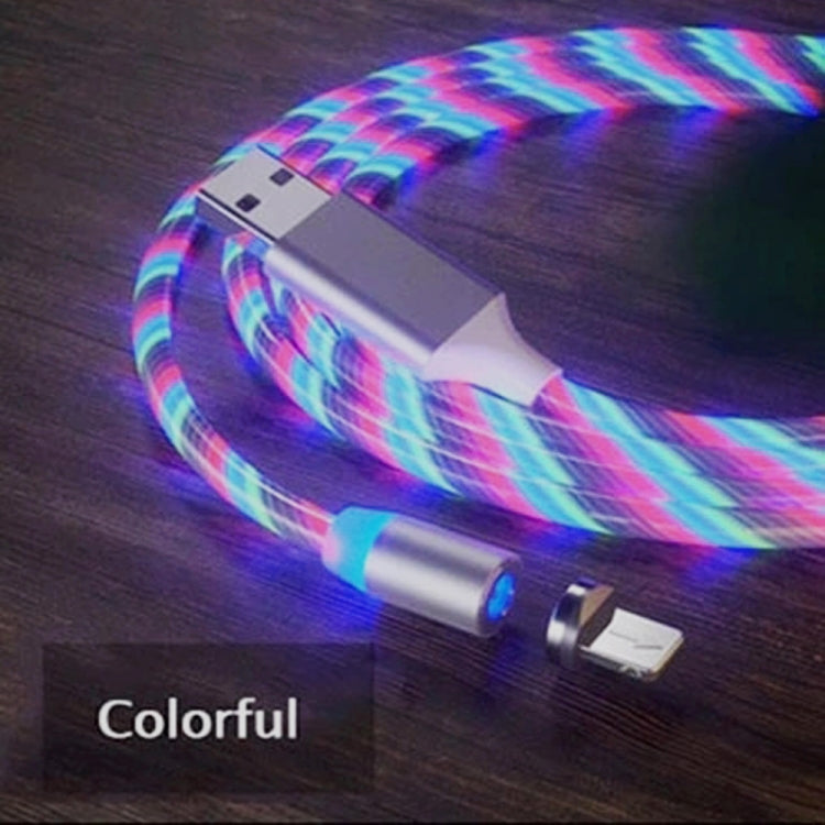 USB to 8 Pin Magnetic Suction Colorful Streamer Mobile Phone Charging Cable, Length: 1m(Color Light) by buy2fix