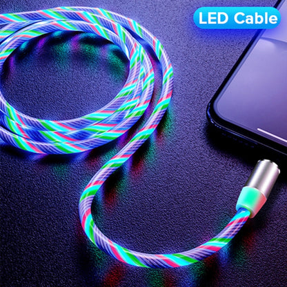 USB to 8 Pin Magnetic Suction Colorful Streamer Mobile Phone Charging Cable, Length: 1m(Color Light) by buy2fix