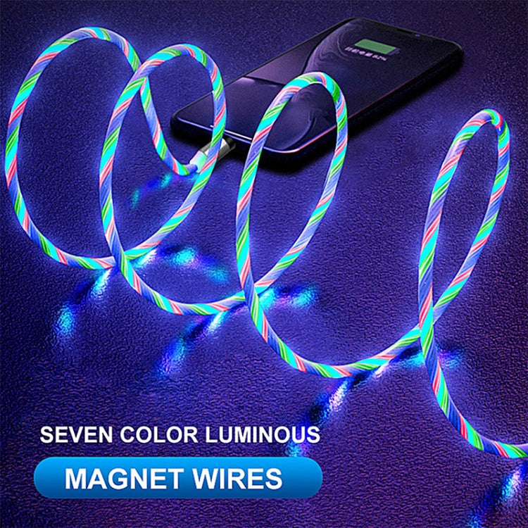 USB to 8 Pin Magnetic Suction Colorful Streamer Mobile Phone Charging Cable, Length: 1m(Color Light) by buy2fix