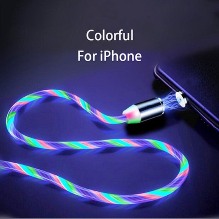 USB to 8 Pin Magnetic Suction Colorful Streamer Mobile Phone Charging Cable, Length: 1m(Color Light) by buy2fix