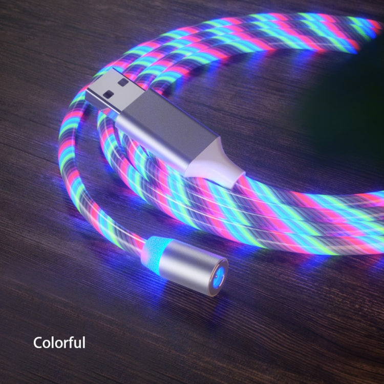 USB to 8 Pin Magnetic Suction Colorful Streamer Mobile Phone Charging Cable, Length: 1m(Color Light) by buy2fix