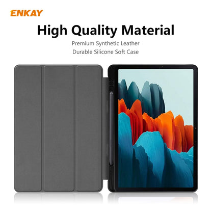 ENKAY ENK-8011 PU Leather + TPU Smart Case with Pen Slot for Samsung Galaxy Tab S8 / Galaxy Tab S7 11.0 T870 / T875(Light Blue) - Galaxy Tab S8 Cases by ENKAY | Online Shopping UK | buy2fix