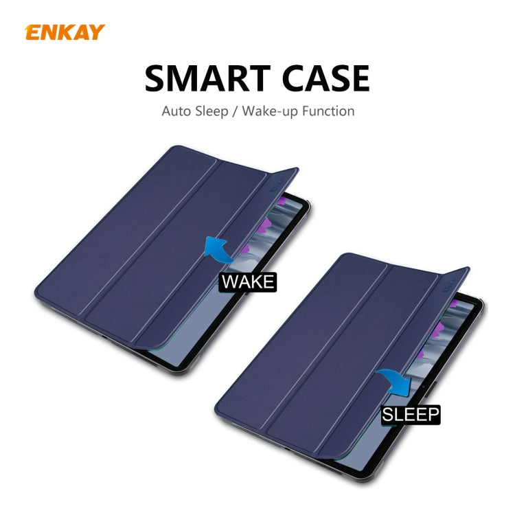 ENKAY ENK-8009 For Samsung Galaxy Tab A7 10.4 T500 / T505 2020 / 2022 PU Leather + Plastic Smart Case with Three-folding Holder(Dark Blue) - Other Galaxy Tab PC by ENKAY | Online Shopping UK | buy2fix