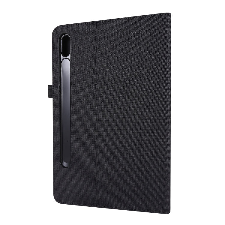 For Samsung Galaxy Tab S8 / Galaxy Tab S7 T870/T875 Horizontal Flip TPU + Fabric PU Leather Protective Case with Card Slots & Holder(Black) by buy2fix