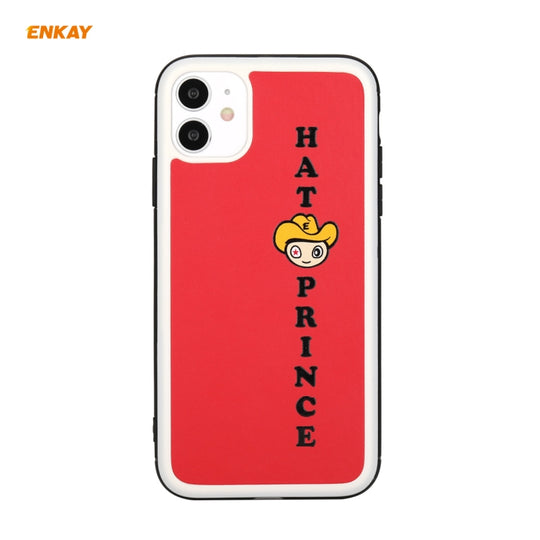 For iPhone 11 Hat-Prince ENKAY ENK-PC046 Cartoon Series PU Leather + PC Hard Slim Case Shockproof Cover(Red)