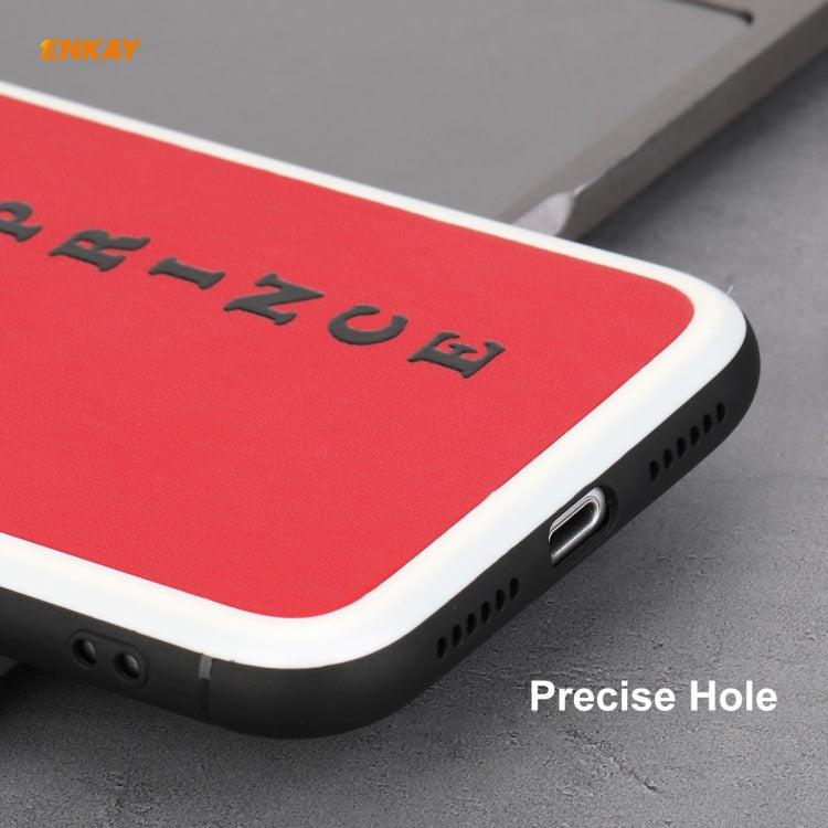 For iPhone 11 Hat-Prince ENKAY ENK-PC046 Cartoon Series PU Leather + PC Hard Slim Case Shockproof Cover(Red) - iPhone 11 Cases by ENKAY | Online Shopping UK | buy2fix
