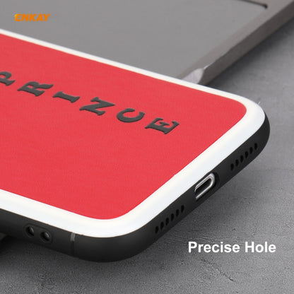For iPhone 11 Hat-Prince ENKAY ENK-PC046 Cartoon Series PU Leather + PC Hard Slim Case Shockproof Cover(Red) - iPhone 11 Cases by ENKAY | Online Shopping UK | buy2fix